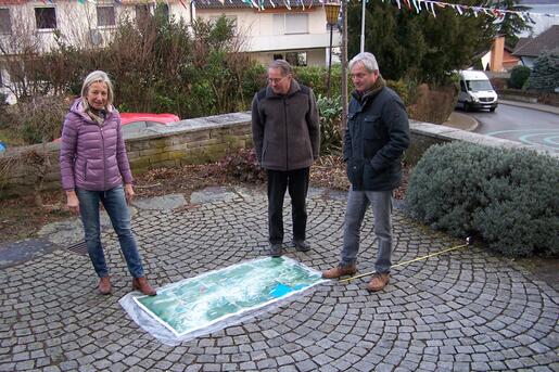 Platzierung und Größendimensionen des geplanten Blickfangs zum Pfahlbau-Welterbe