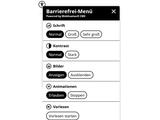 Barrierefrei-Menü der Website des Förderkreises
