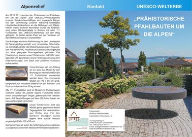 Flyer zum Projekt Bronze-Alpenrelief des Fördervereins Pfahlbau-Welterebstätte Litzelstetten-Krähenhorn, Version 23.08.2021