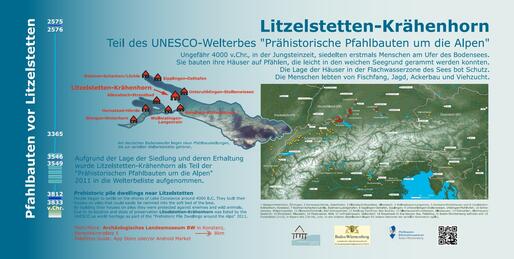 Inhalt der Informationstafel am Rastplatz Bodensee-Radweg in der Großherzog-Friedrich-Straße in Litzelstetten, (c) Grafik Landesamt für Denkmalpflege Baden-Württemberg, Pfahlbau-Informationsstelle Hemmenhofen