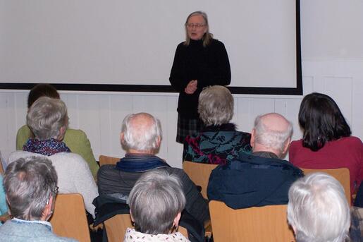Sabine Hagmann beim Grußwort des Landesamts für Denkmalpflege BW